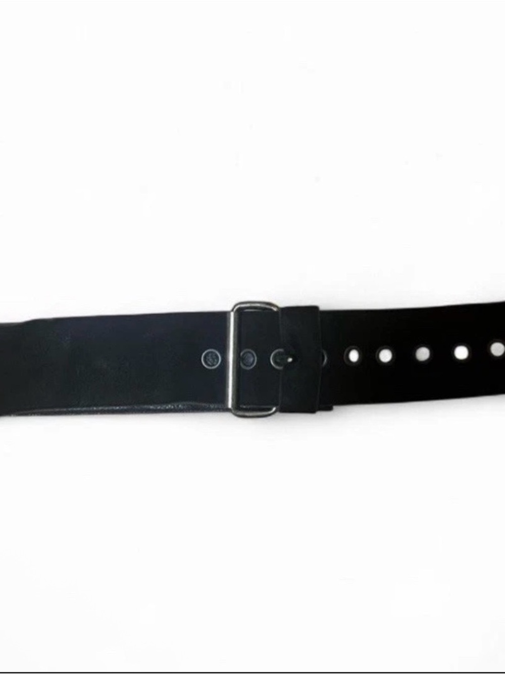 Leather Suede Grommet Belt Vintage 80’s Wide Buckle Punk Rock Womens Belt 40”